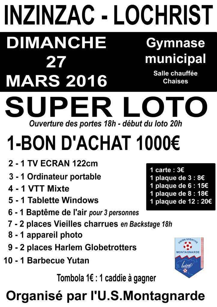 Image de l'article Dimanche 27 Mars 2016 : Loto de l\'US Montagnarde