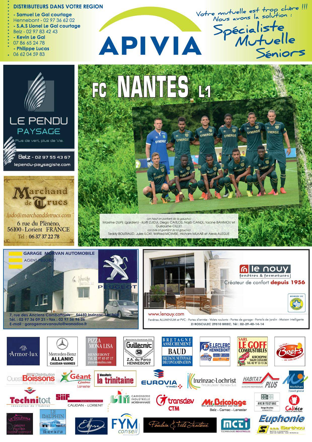 Image de l'article Match de gala mercredi 27/07 au Mané Braz FCL / FC Nantes, de nouvelles permanences