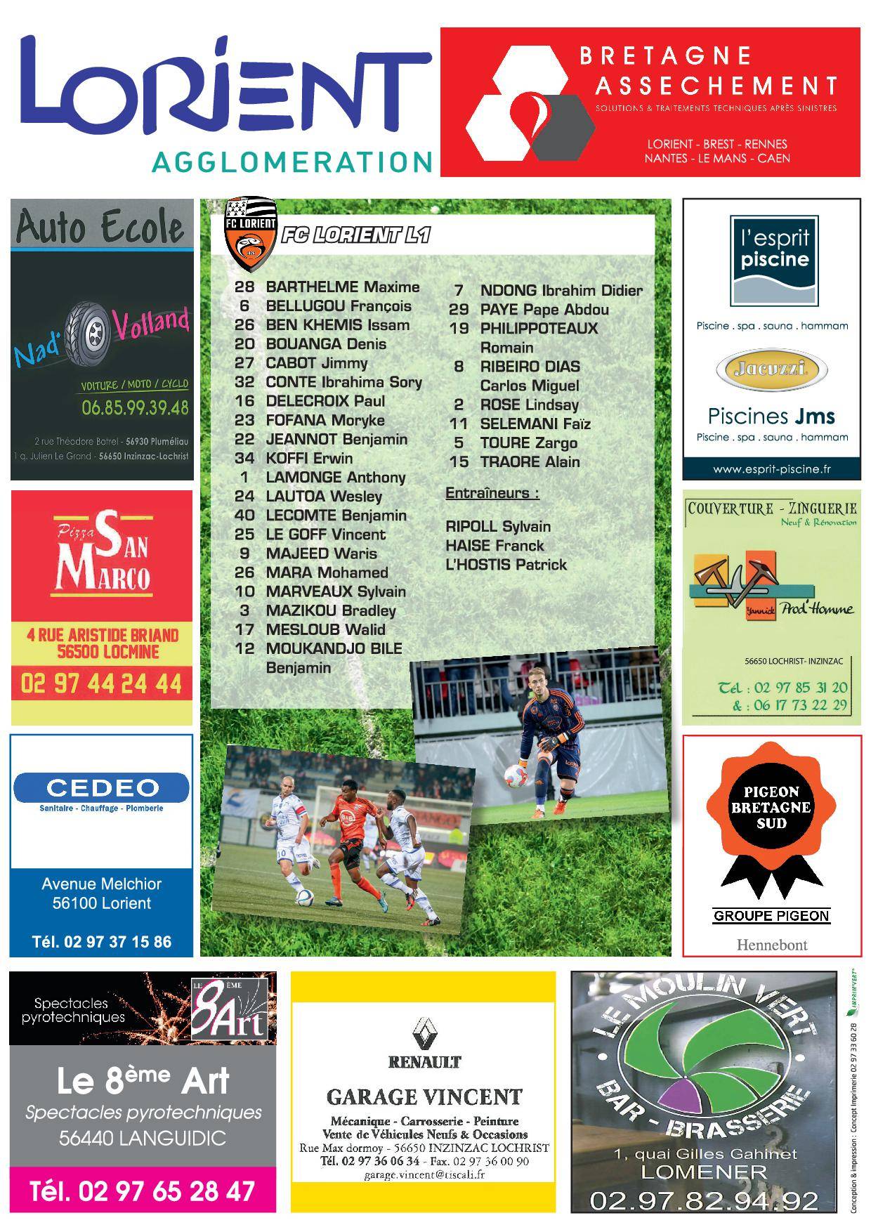 Image de l'article Match de gala mercredi 27/07 au Mané Braz FCL / FC Nantes, de nouvelles permanences