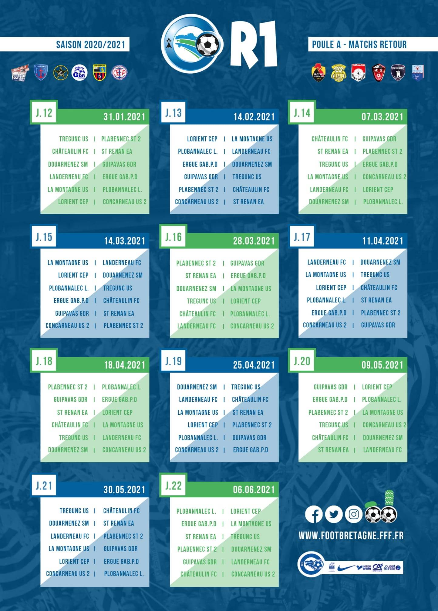 Image de l'article R1. Le calendrier de la saison 2020/2021