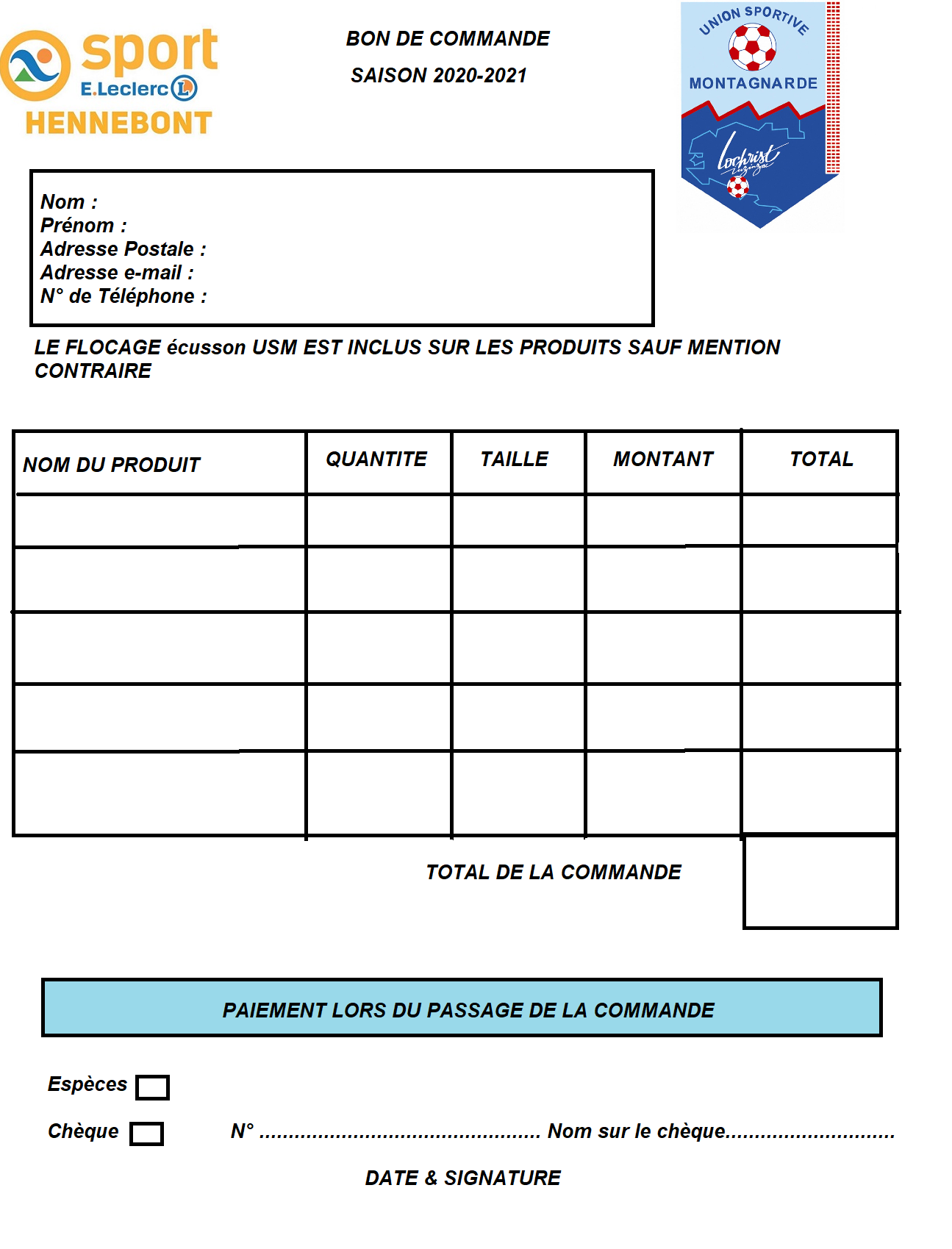 Image de l'article Commandes des nouveaux équipements du club
