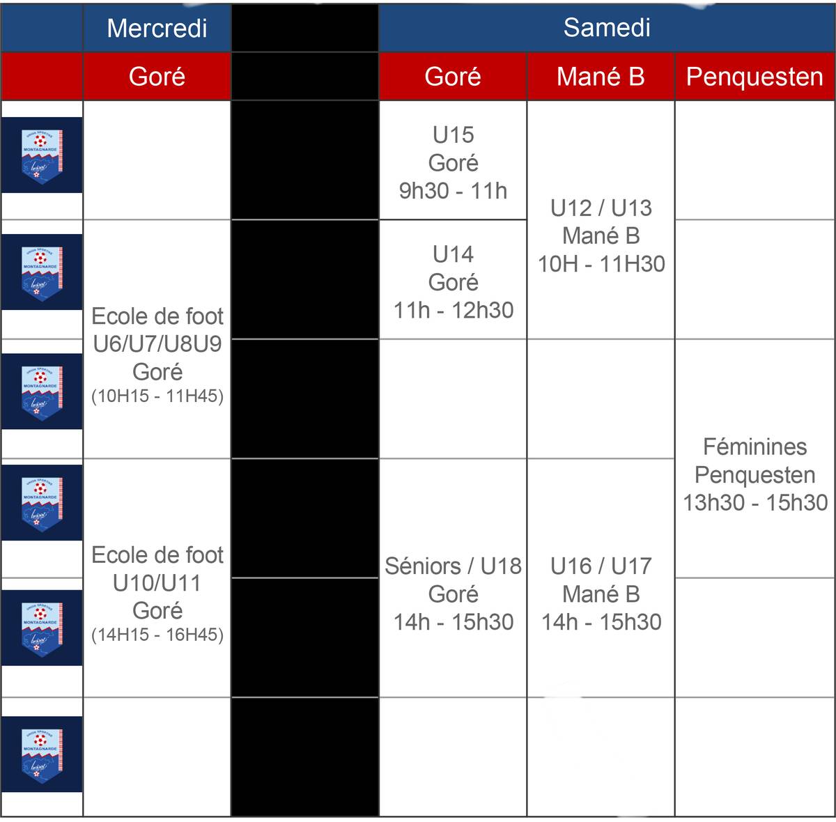 Image de l'article Planning des entraînements d\'Avril